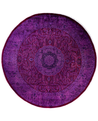 Overdyed Hand-Knotted Wool Modern-Contemporary Purple Area Rug 8' 4" x 8' 4"