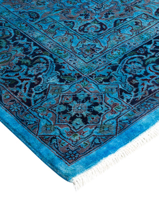 Contemporary Fine Vibrance Blue Wool Area Rug - 6' 8" x 8' 0"