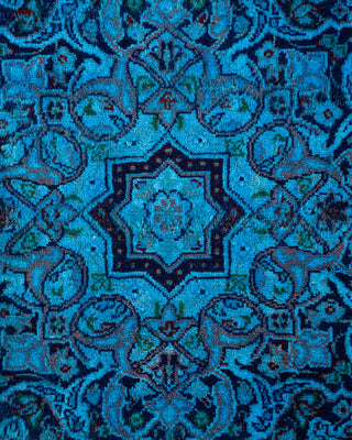 Contemporary Fine Vibrance Blue Wool Area Rug - 6' 8" x 8' 0"