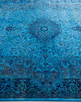 Contemporary Fine Vibrance Blue Wool Area Rug - 6' 8" x 8' 0"
