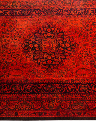 Contemporary Hand-Knotted Overdyed Orange Area Rug 3' 2" x 5' 2"