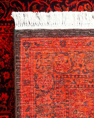 Contemporary Hand-Knotted Overdyed Orange Area Rug 3' 2" x 5' 2"