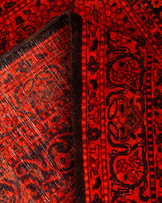 Contemporary Hand-Knotted Overdyed Orange Area Rug 3' 2" x 5' 2"