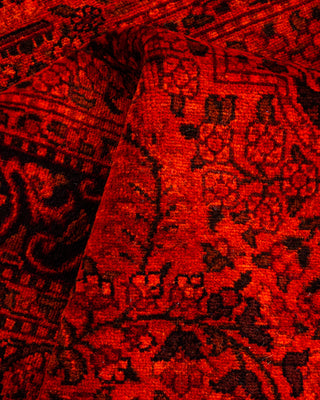 Contemporary Hand-Knotted Overdyed Orange Area Rug 3' 2" x 5' 2"