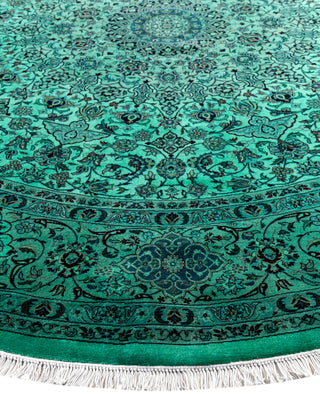 Overdyed Hand-Knotted Wool Modern-Contemporary Green Area Rug 8' 1" x 8' 3"