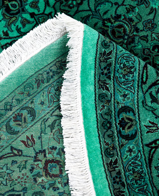 Overdyed Hand-Knotted Wool Modern-Contemporary Green Area Rug 8' 1" x 8' 3"