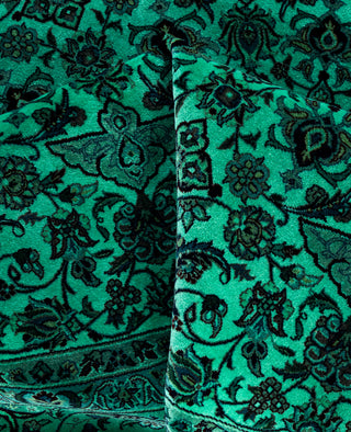Overdyed Hand-Knotted Wool Modern-Contemporary Green Area Rug 8' 1" x 8' 3"