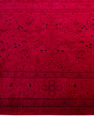 Contemporary Overdyed Wool Hand Knotted Purple Area Rug 4' 8" x 7' 4"