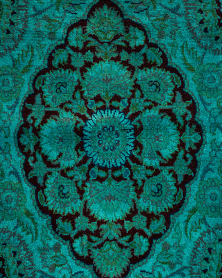 Contemporary Hand-Knotted Overdyed Blue Area Rug 3' 2" x 5' 3"