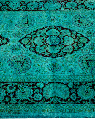 Contemporary Hand-Knotted Overdyed Blue Area Rug 3' 2" x 5' 3"