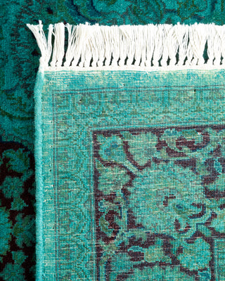 Contemporary Hand-Knotted Overdyed Blue Area Rug 3' 2" x 5' 3"
