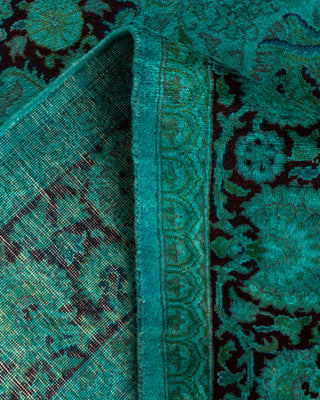 Contemporary Hand-Knotted Overdyed Blue Area Rug 3' 2" x 5' 3"