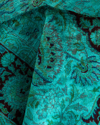Contemporary Hand-Knotted Overdyed Blue Area Rug 3' 2" x 5' 3"