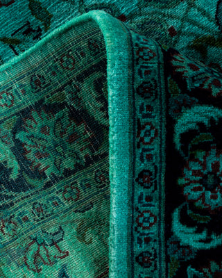 Contemporary Hand-Knotted Overdyed Blue Runner 2' 7" x 10' 1"