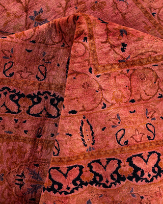 Contemporary Hand-Knotted Overdyed Pink Area Rug 5' 10" x 9' 5"