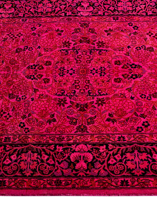 Modern Overdyed Hand Knotted Wool Pink Area Rug 3' 1" x 5' 4"