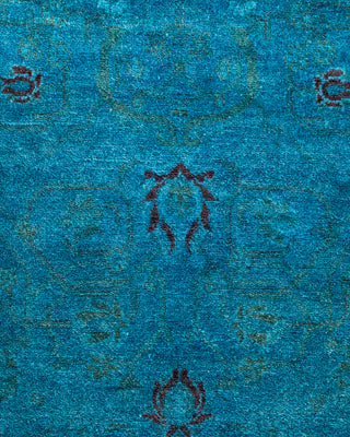 Contemporary Hand-Knotted Overdyed Blue Area Rug 3' 2" x 5' 3"