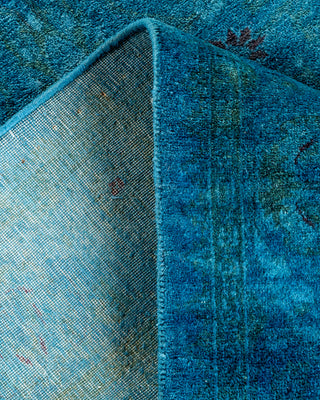 Contemporary Hand-Knotted Overdyed Blue Area Rug 3' 2" x 5' 3"