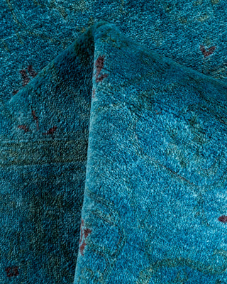 Contemporary Hand-Knotted Overdyed Blue Area Rug 3' 2" x 5' 3"