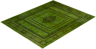 Contemporary Fine Vibrance Green Wool Area Rug - 8' 1" x 10' 2"