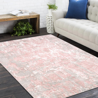 Blush Hand Loomed Contemporary Abstract Area Rug