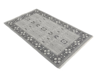 Faye Hand Knotted Modern - Contemporary Gray Area Rug