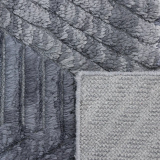 Erie Hand Knotted Modern Contemporary Solid Gray Area Rug