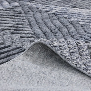 Erie Hand Knotted Modern Contemporary Solid Gray Area Rug
