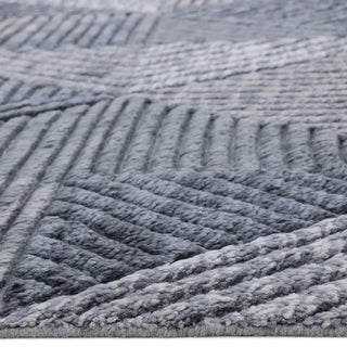 Erie Hand Knotted Modern Contemporary Solid Gray Area Rug