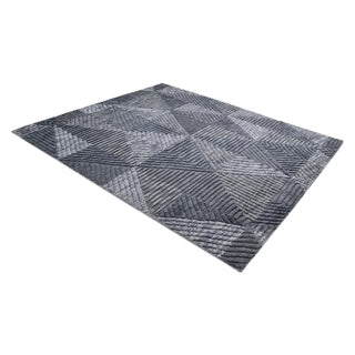 Erie Hand Knotted Modern Contemporary Solid Gray Area Rug