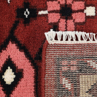 Sahara Hand Knotted Hamadan Inspired Wool Boho Red Area Rug