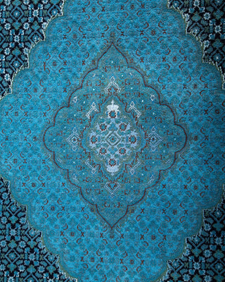 Fine Vibrance, One-of-a-Kind Hand-Knotted Area Rug - Black, 6' 7" x 9' 10" - Solo Rugs