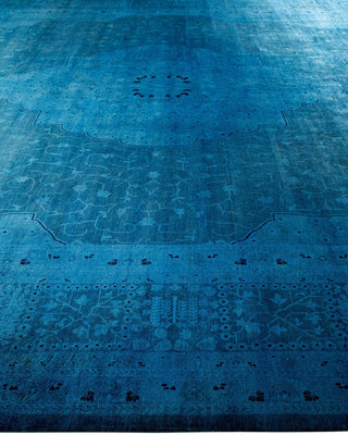 Fine Vibrance, One-of-a-Kind Hand-Knotted Area Rug - Blue, 12' 3" x 15' 9" - Solo Rugs