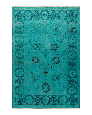 Fine Vibrance, One-of-a-Kind Hand-Knotted Area Rug - Blue, 4' 0" x 6' 0" - Solo Rugs