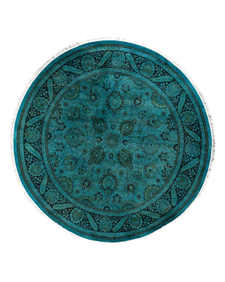 Fine Vibrance, One-of-a-Kind Hand-Knotted Area Rug - Blue, 5' 1" x 5' 1" - Solo Rugs