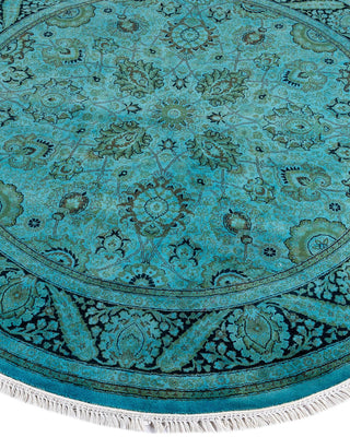 Fine Vibrance, One-of-a-Kind Hand-Knotted Area Rug - Blue, 5' 1" x 5' 1" - Solo Rugs