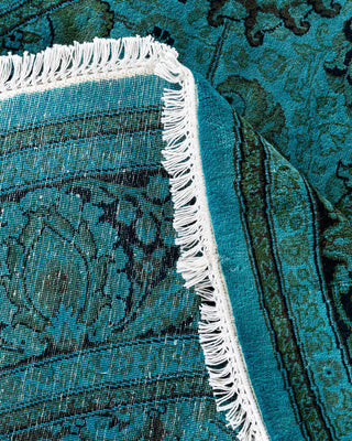 Fine Vibrance, One-of-a-Kind Hand-Knotted Area Rug - Blue, 5' 1" x 5' 1" - Solo Rugs