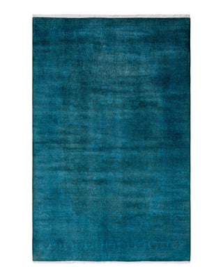 Fine Vibrance, One-of-a-Kind Hand-Knotted Area Rug - Blue, 6' 1" x 9' 4" - Solo Rugs