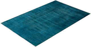 Fine Vibrance, One-of-a-Kind Hand-Knotted Area Rug - Blue, 6' 1" x 9' 4" - Solo Rugs