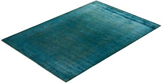 Fine Vibrance, One-of-a-Kind Hand-Knotted Area Rug - Blue, 6' 2" x 9' 0" - Solo Rugs