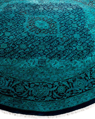 Fine Vibrance, One-of-a-Kind Hand-Knotted Area Rug - Blue, 6' 8" x 6' 9" - Solo Rugs