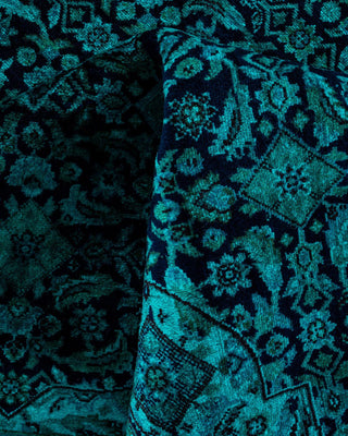Fine Vibrance, One-of-a-Kind Hand-Knotted Area Rug - Blue, 6' 8" x 6' 9" - Solo Rugs