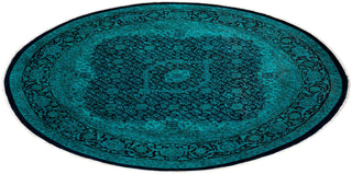 Fine Vibrance, One-of-a-Kind Hand-Knotted Area Rug - Blue, 6' 8" x 6' 9" - Solo Rugs