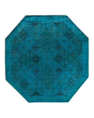 Fine Vibrance, One-of-a-Kind Hand-Knotted Area Rug - Blue, 8' 1" x 8' 1" - Solo Rugs