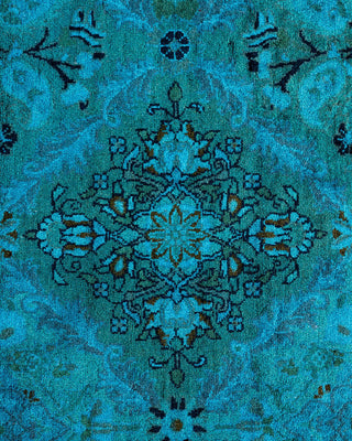 Fine Vibrance, One-of-a-Kind Hand-Knotted Area Rug - Blue, 8' 1" x 8' 1" - Solo Rugs