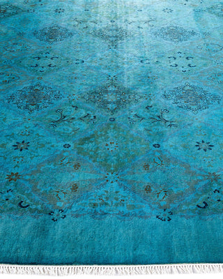 Fine Vibrance, One-of-a-Kind Hand-Knotted Area Rug - Blue, 8' 1" x 8' 1" - Solo Rugs