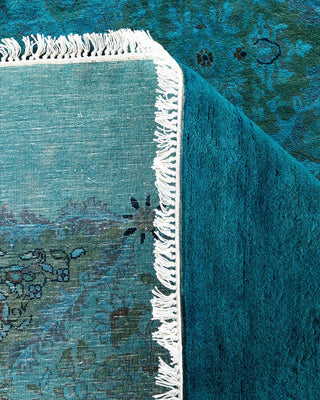 Fine Vibrance, One-of-a-Kind Hand-Knotted Area Rug - Blue, 8' 1" x 8' 1" - Solo Rugs
