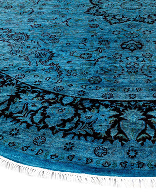 Fine Vibrance, One-of-a-Kind Hand-Knotted Area Rug - Blue, 8' 1" x 8' 2" - Solo Rugs