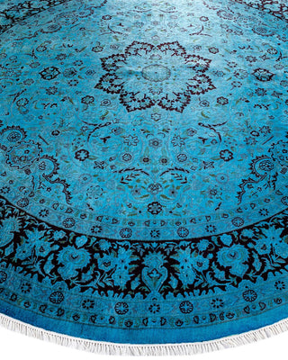 Fine Vibrance, One-of-a-Kind Hand-Knotted Area Rug - Blue, 8' 1" x 8' 2" - Solo Rugs