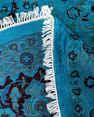 Fine Vibrance, One-of-a-Kind Hand-Knotted Area Rug - Blue, 8' 1" x 8' 2" - Solo Rugs